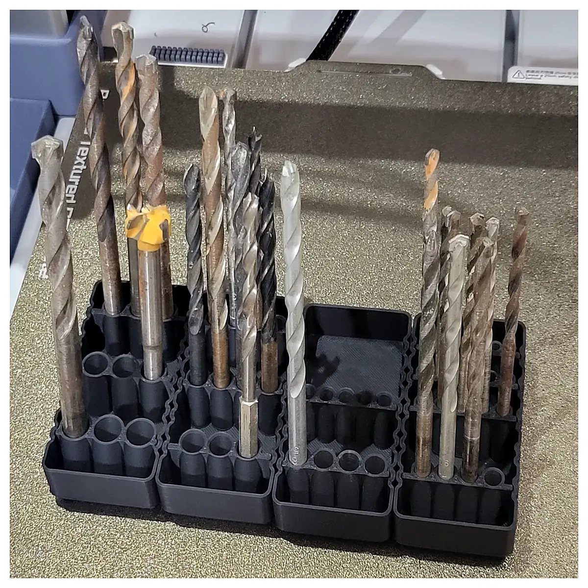 drill bit holder socket wrench organizer rack storage box for workshop tools