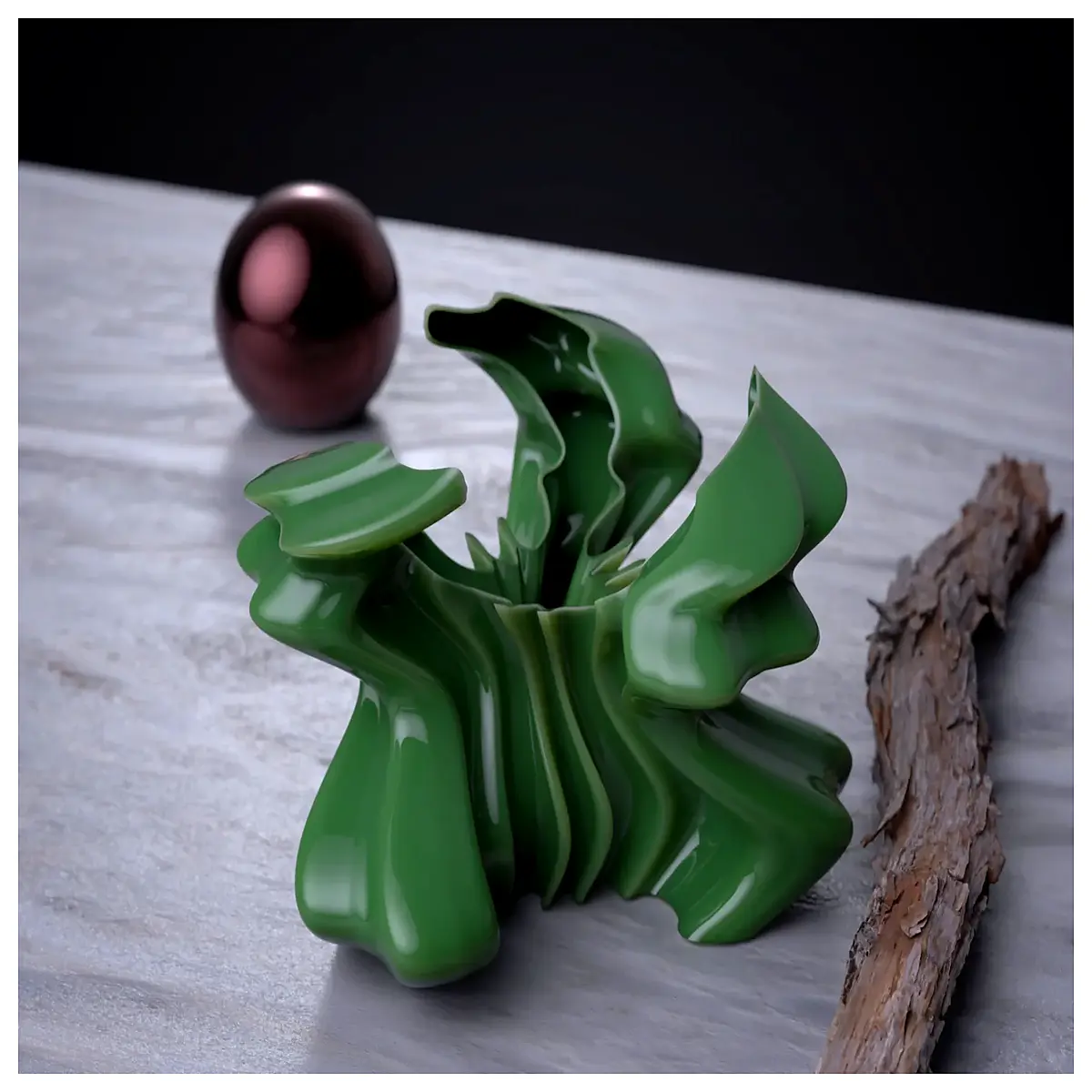 futuristic alien vase modern home decor sci fi sculpture centerpiece for living room shelf