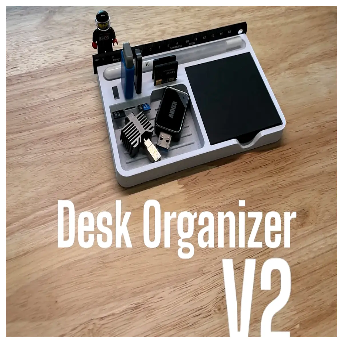 Desktop Organizer V2 Compact Storage Box Computer Desk Organizer Office Desk Storage Clutter Storage Container Desktop Accessories
