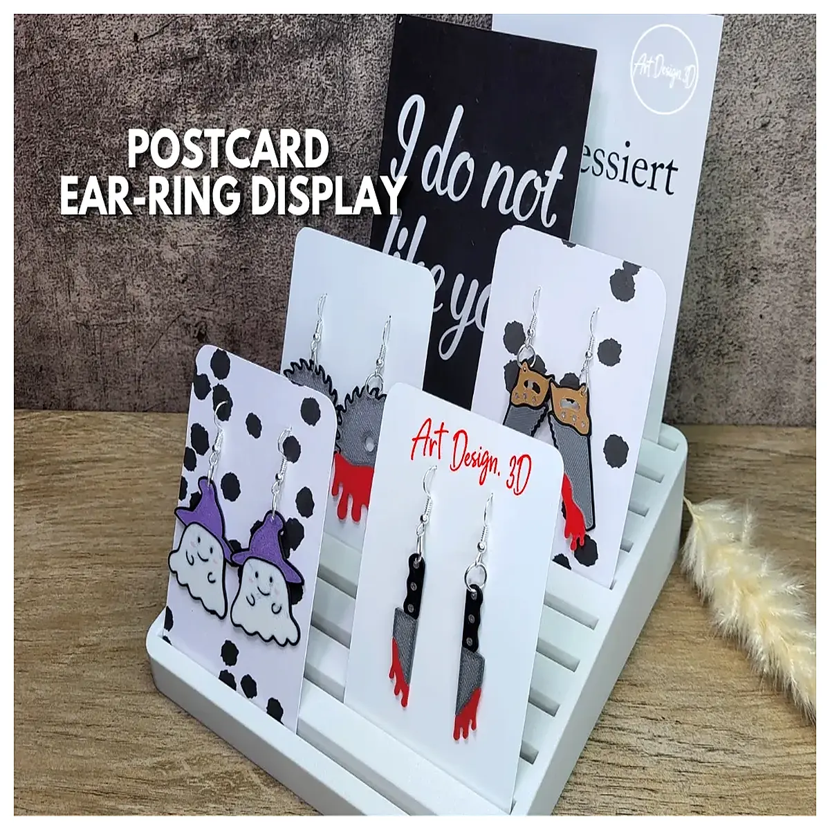 Postcard Earring Display Stand Jewelry Display Tray Creative Desktop Decoration Gift Box Accessories Window Display Fixture
