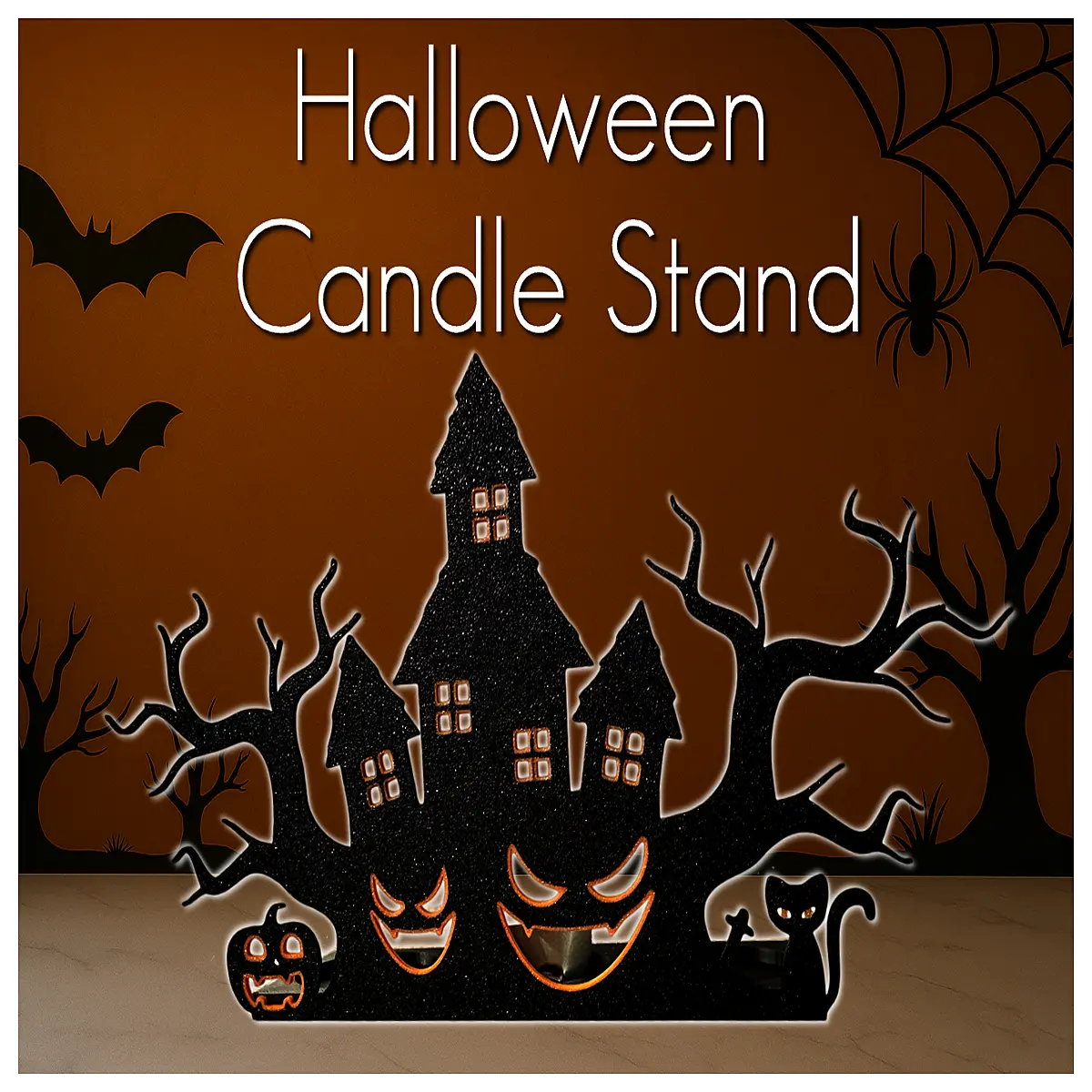 Halloween Candle Holder Stand Decoration Festival Party Cemetery Scene Props Candle Holder Stand Creative Ornament