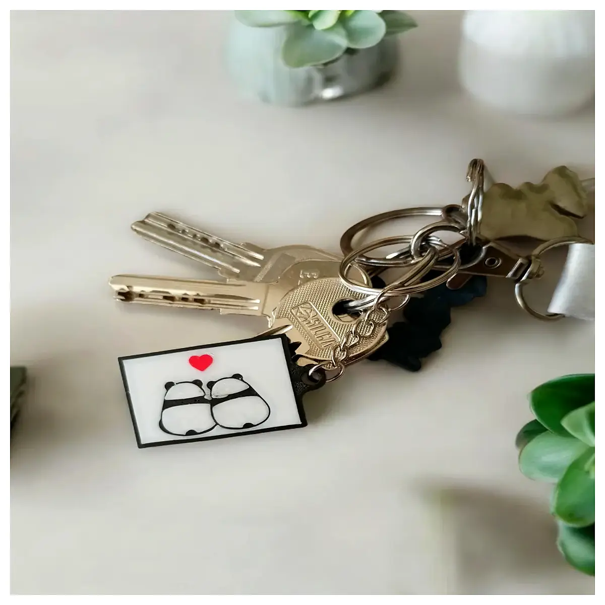 Panda Charm Keychain Pet Memorial Lucky Charm Cute Friends Family Panda Decoration Accessory