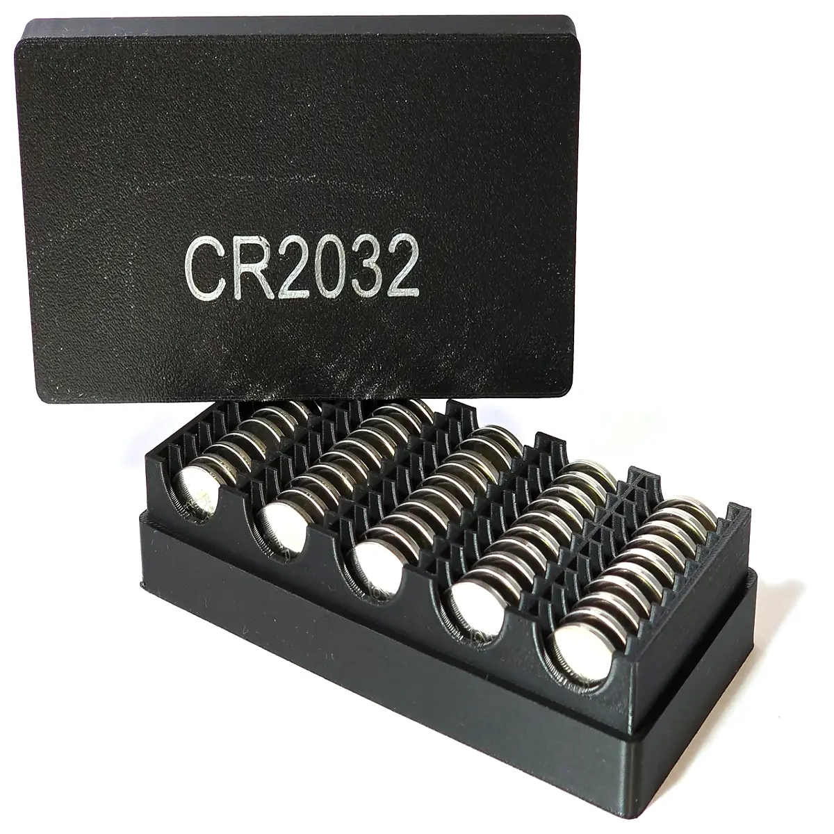 cr2032 coin cell battery storage case organizer box for 50 pcs loose batteries protective tin container