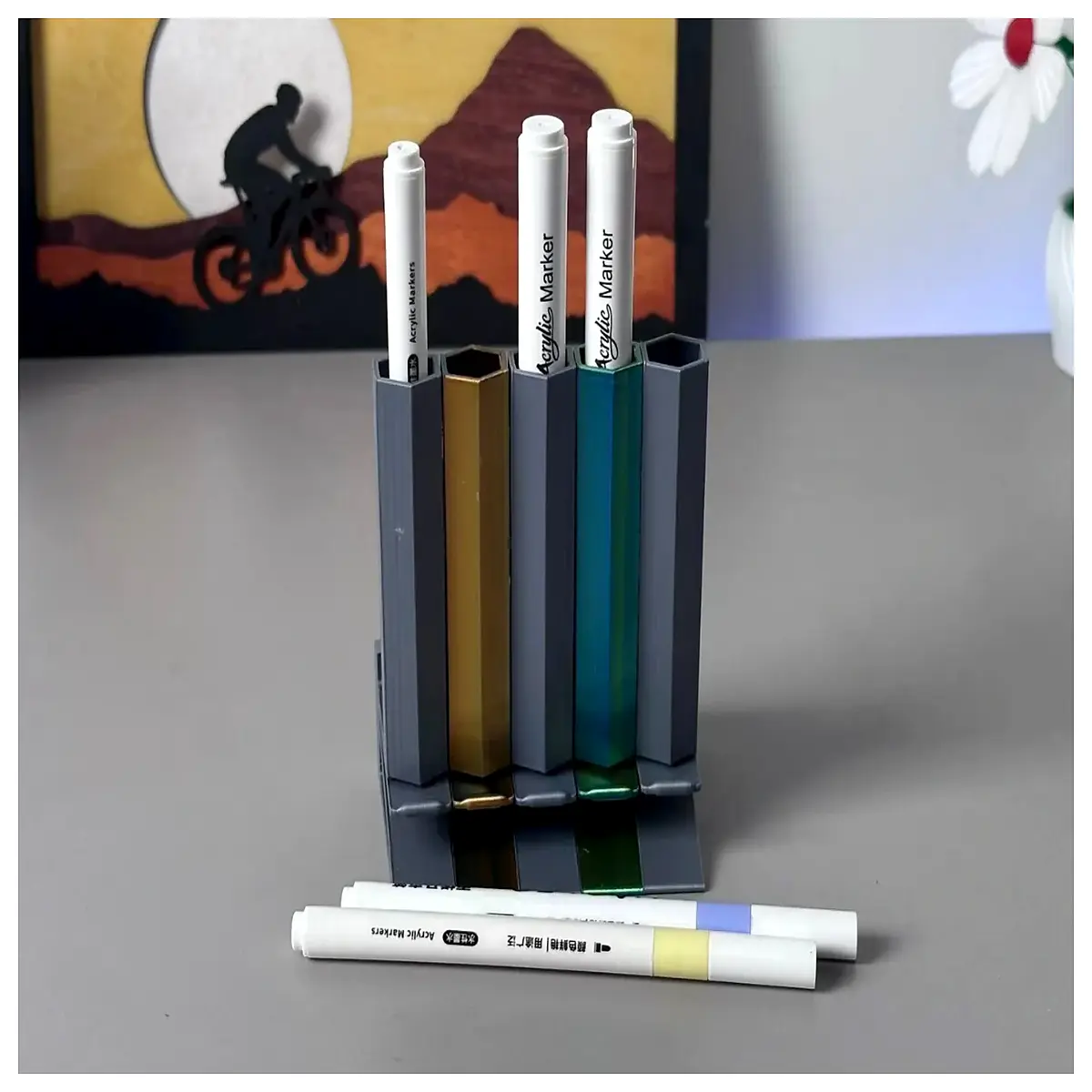 fidget pen holder desk organizer stress relief toy for office students