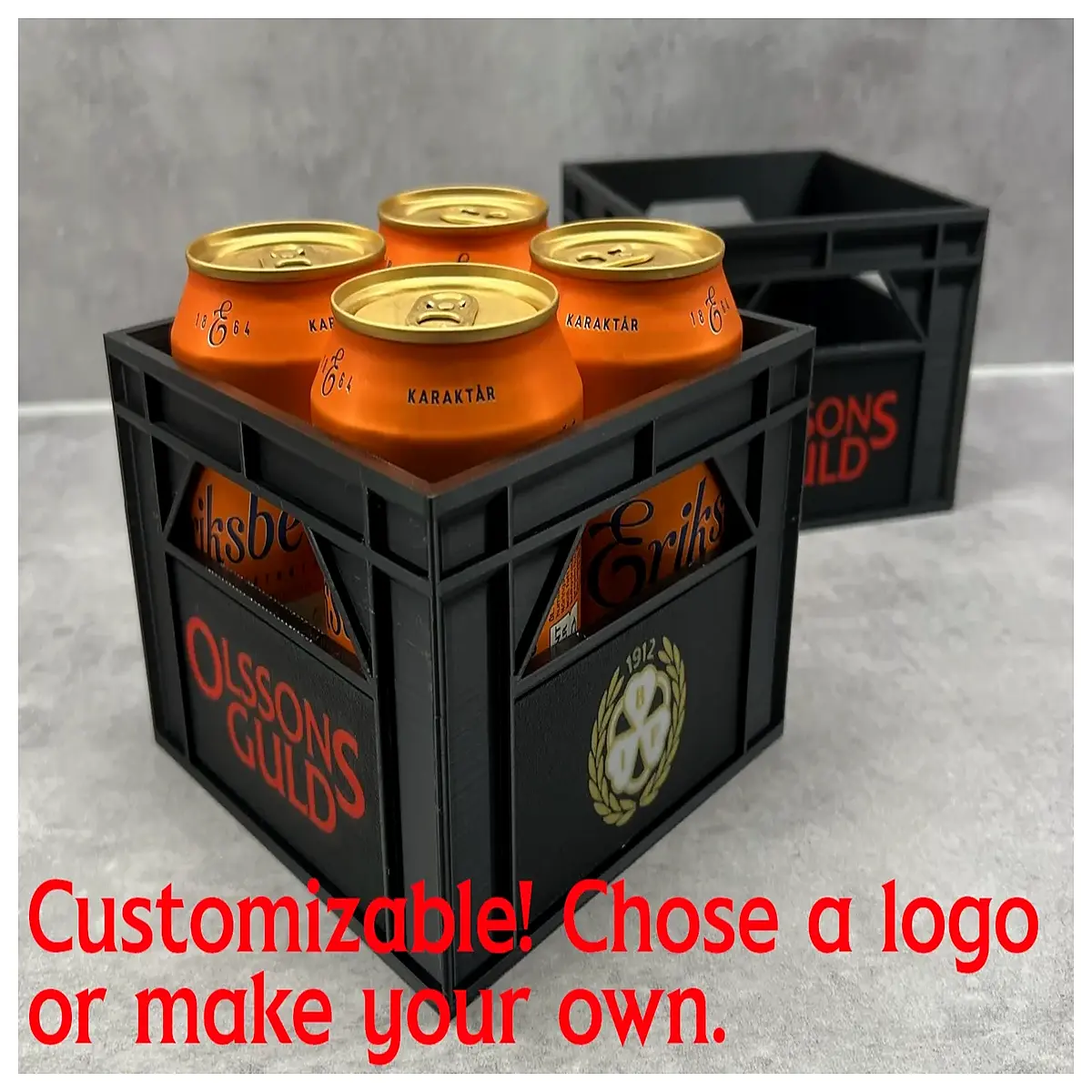 beer crate with individual bottle labels custom branding for events