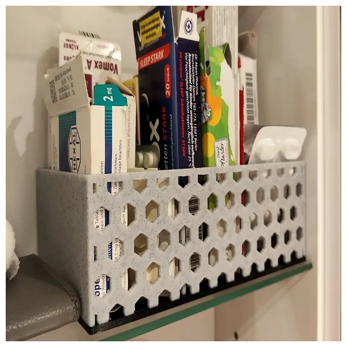 desktop medicine organizer for pill bottles and supplements vertical storage rack