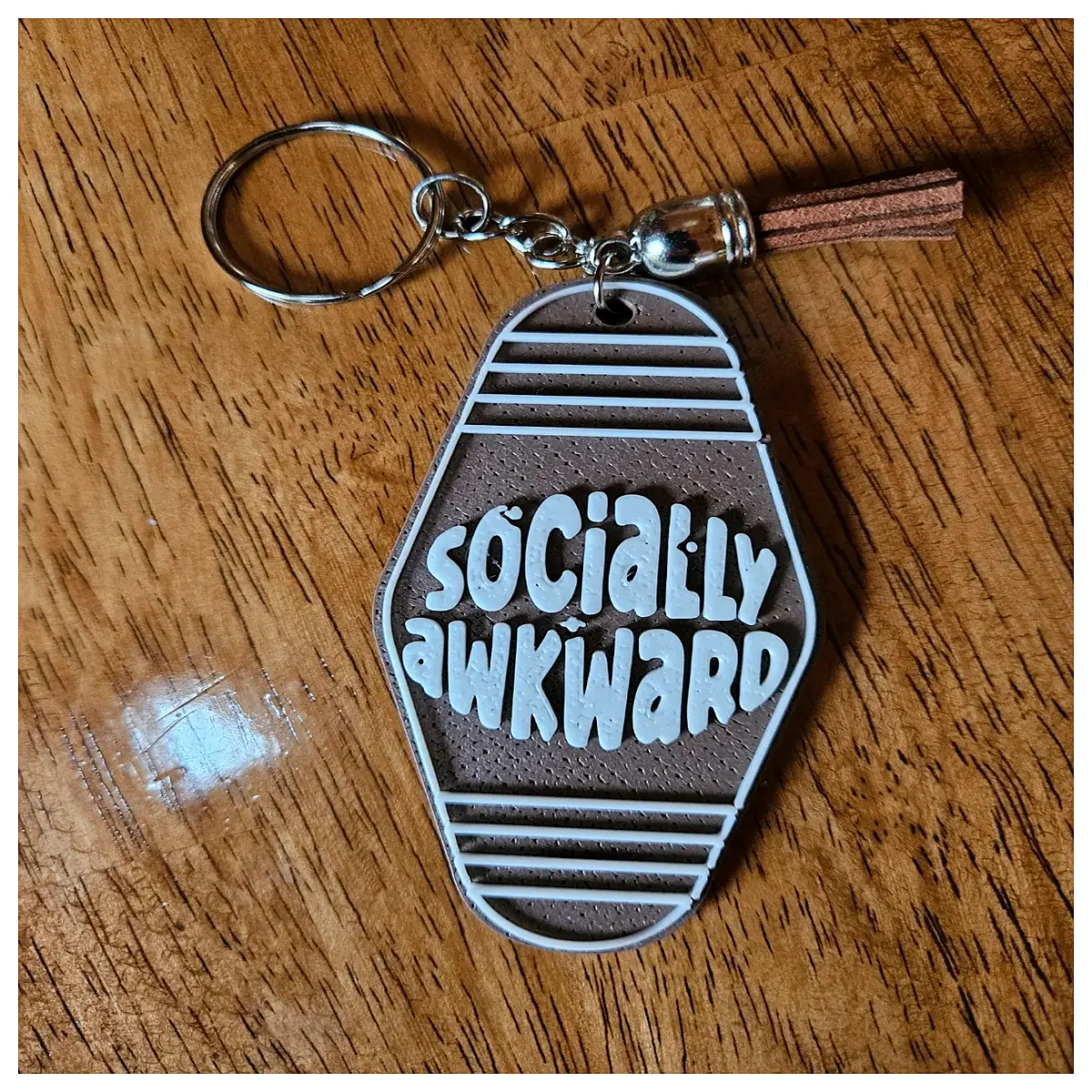 Socially Awkward Motel Keychains Funny Novelty Keychains Car Keychains Humorous Gift Social Anxiety Relief Decoration