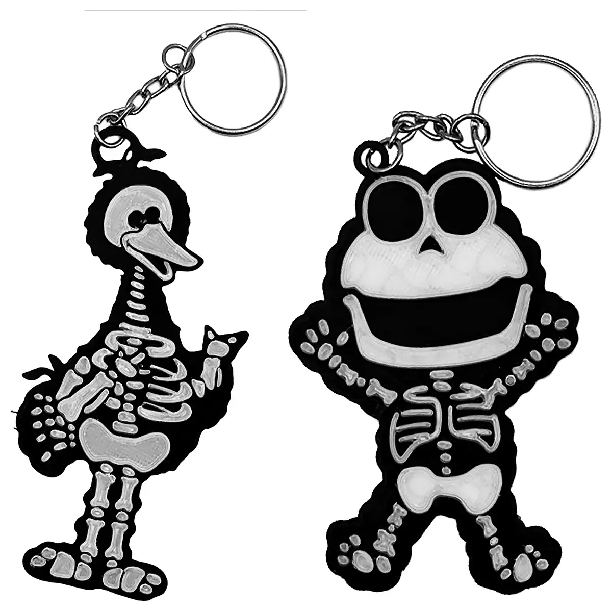 halloween keychain elmo big bird skeleton silhouette charm bag accessory spooky cute