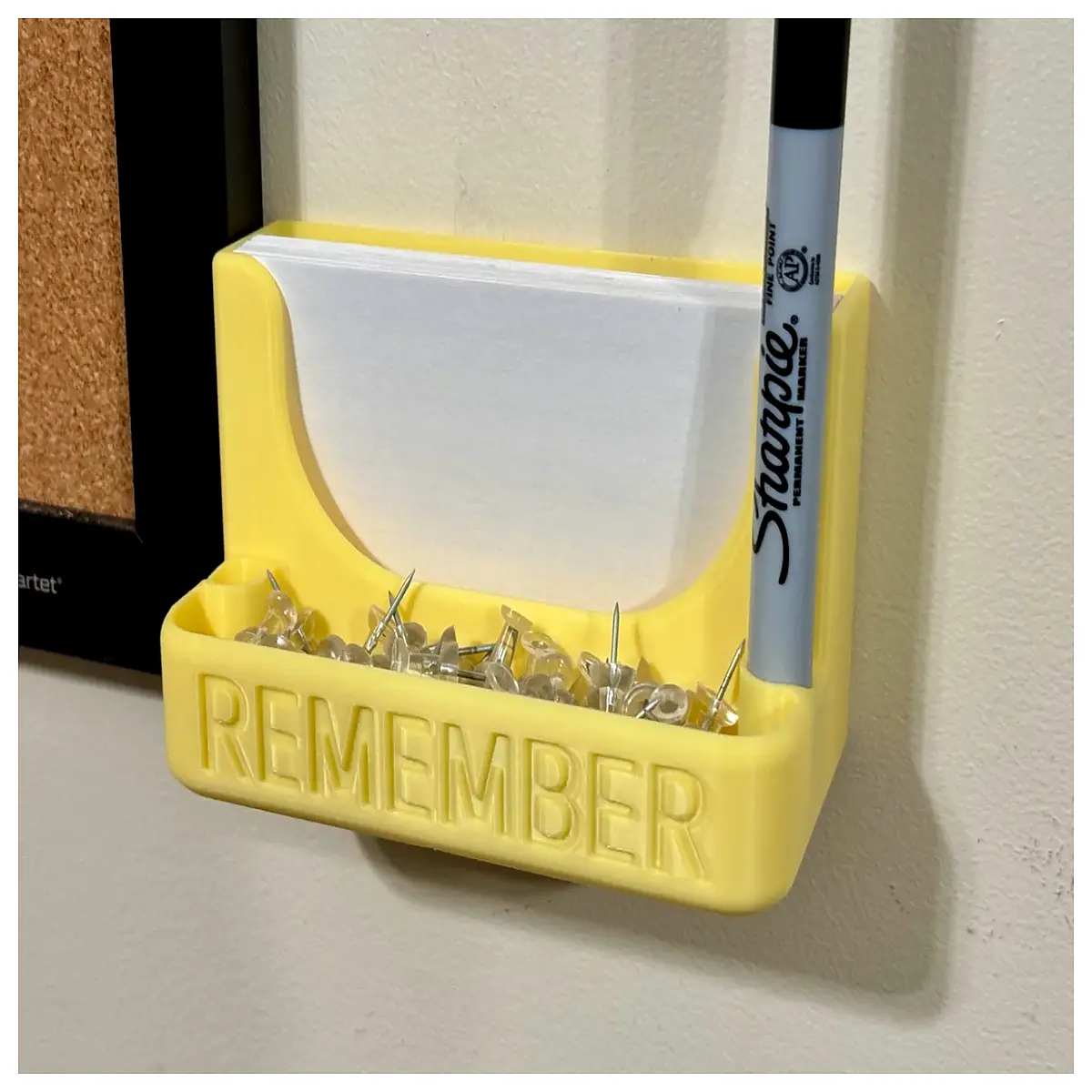 wall mounted index card holder with push pins organizer for office desk supplies storage