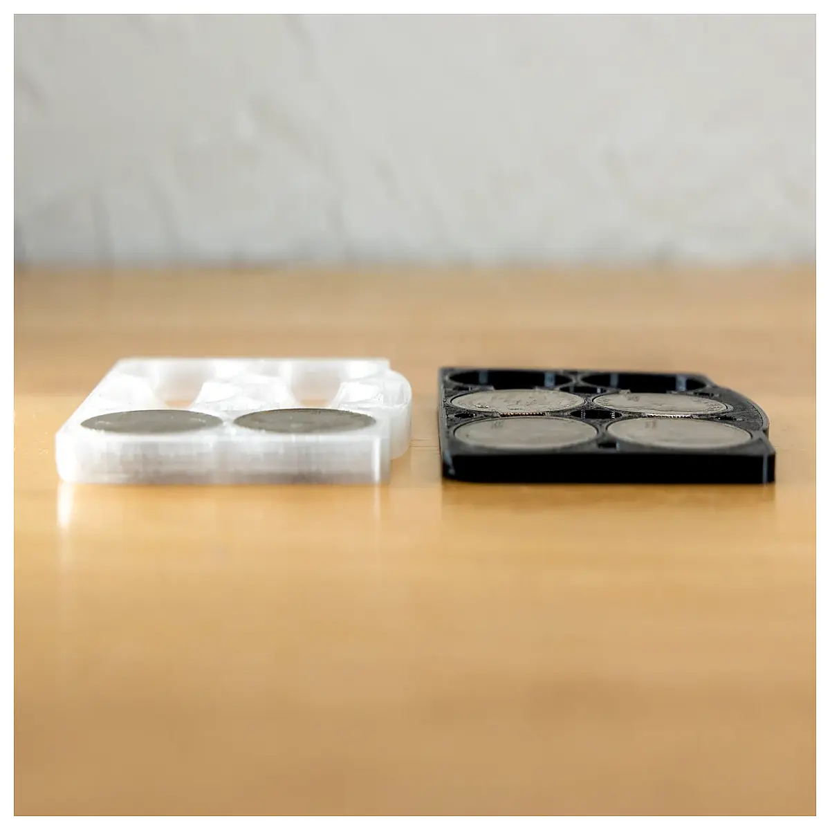quarter holder tray for desk organizer coin sorting box with compartments small change catcher for purse or car plastic money separator insert