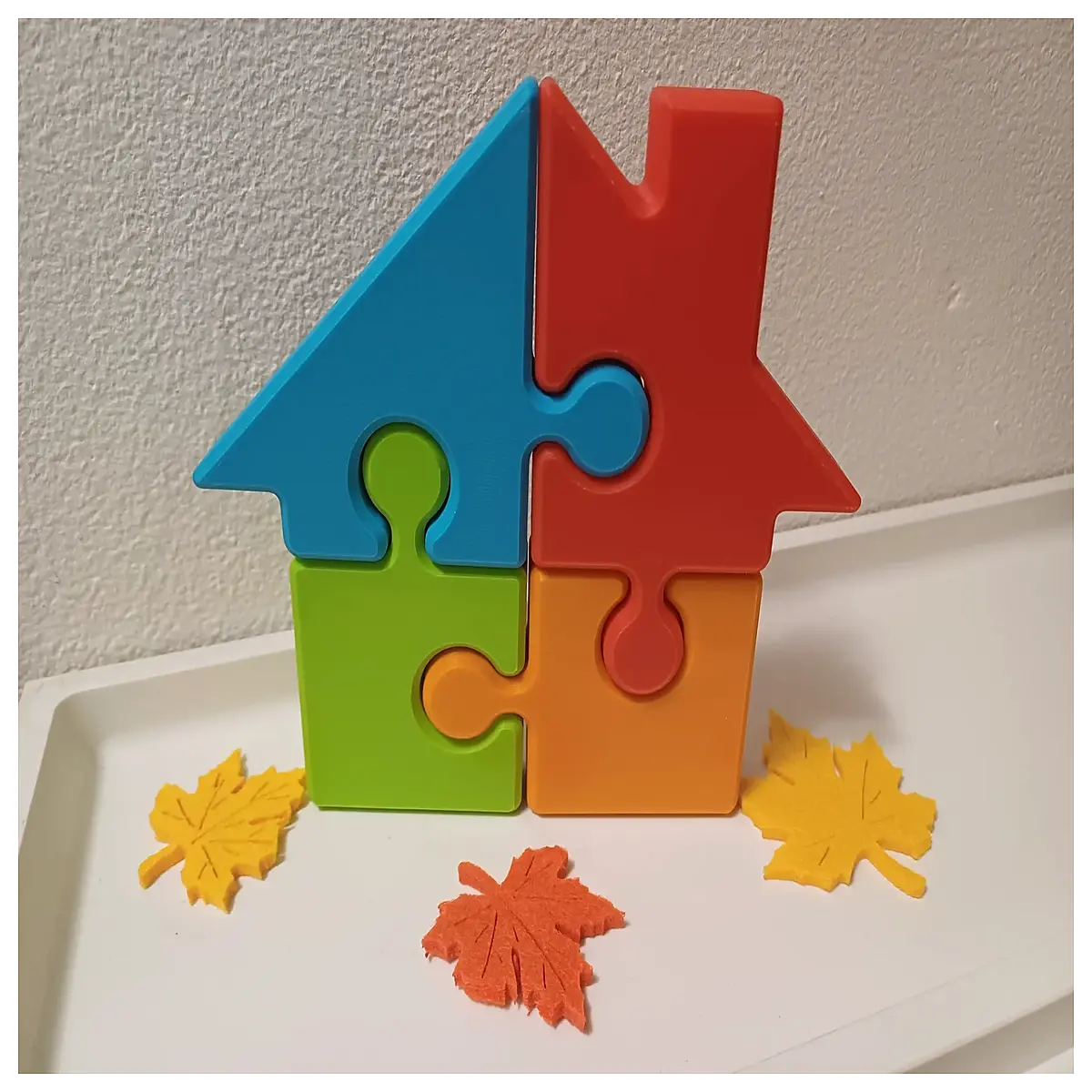 Kids Jigsaw Puzzle House Toy Building Blocks Educational Play Set for Toddlers Puzzle Game Gift