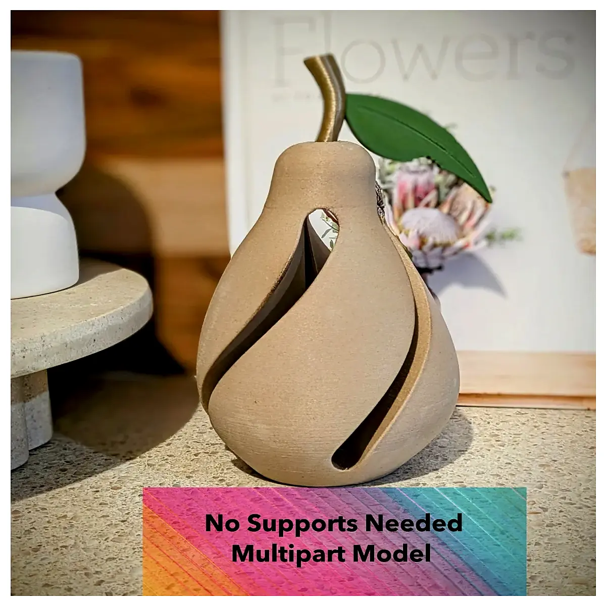 Elegant Pear Decoration Multi Part Sculpture Pear Shaped Ornament Desktop Decor Art Piece Gift Decoration Accessories