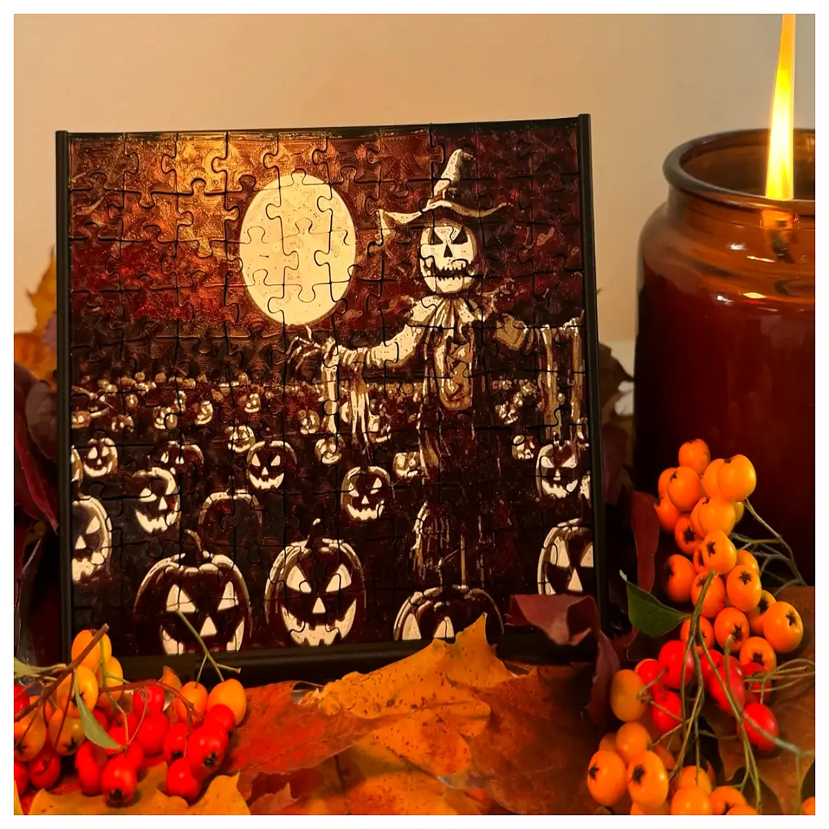 halloween jigsaw puzzle with frame 100 pieces spooky decor