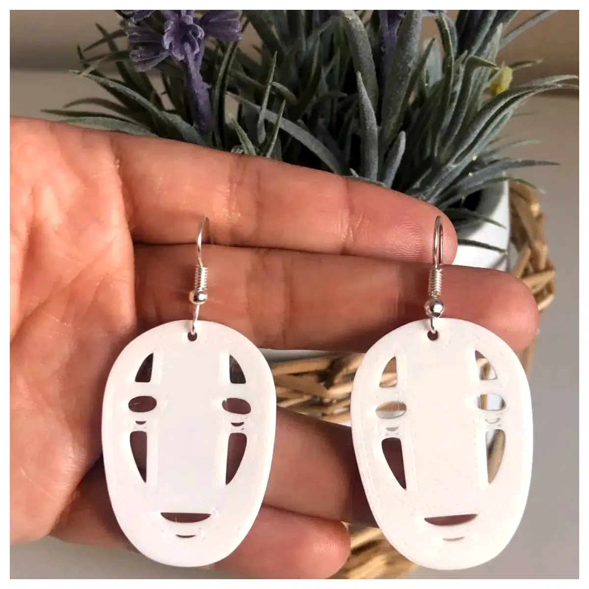 Lost Arc No Face Male Earrings Anime Earrings Manga Accessories Sad Anime Studs Black No Face Trendy Earring