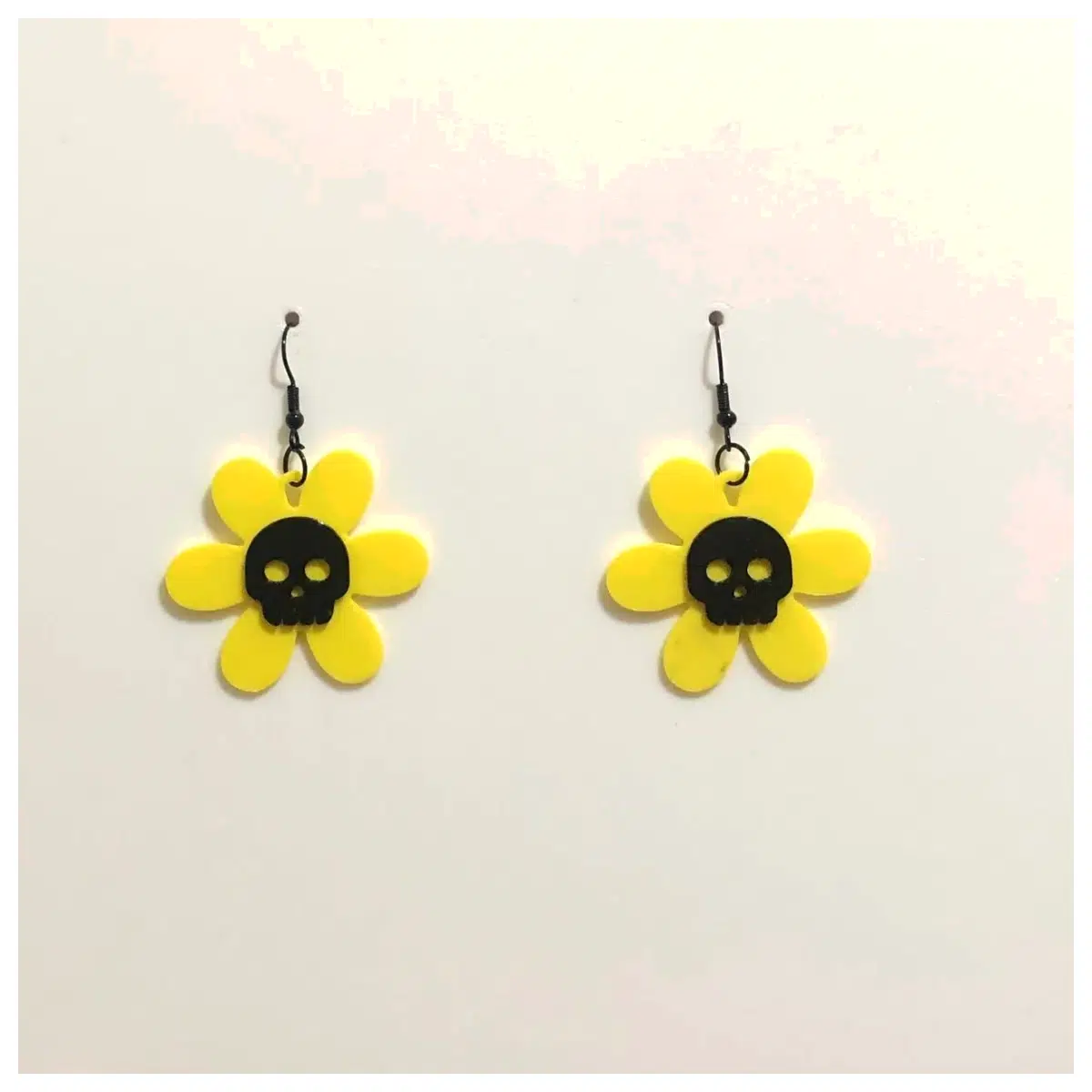Skull Flower Earrings Halloween Horror Decor Gothic Accessories Spooky Floral Jewelry Festival Party Gift