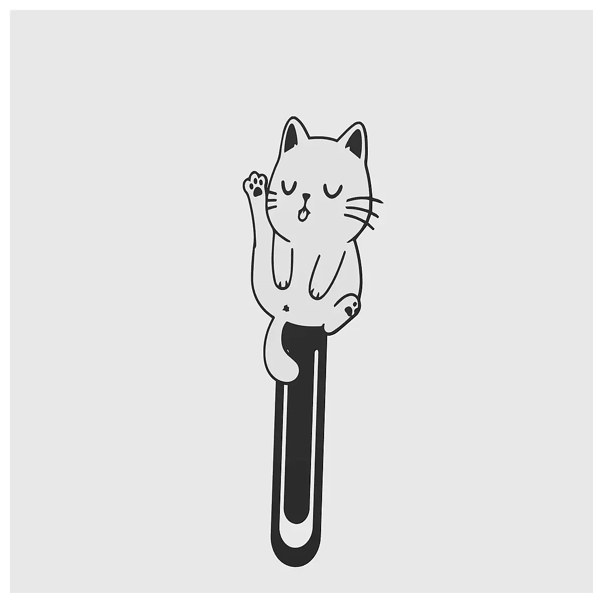 cute kawaii cat bookmark licking self animal lover gift stationery