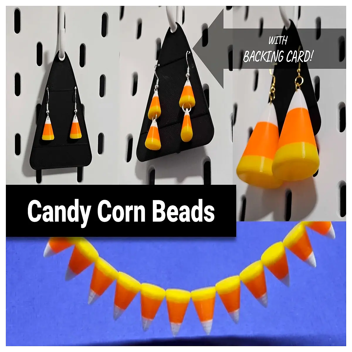 Candy Corn Beads Earrings Support Back Clip Design Sweet Cute Accessories Candy Decorations Girl Gift