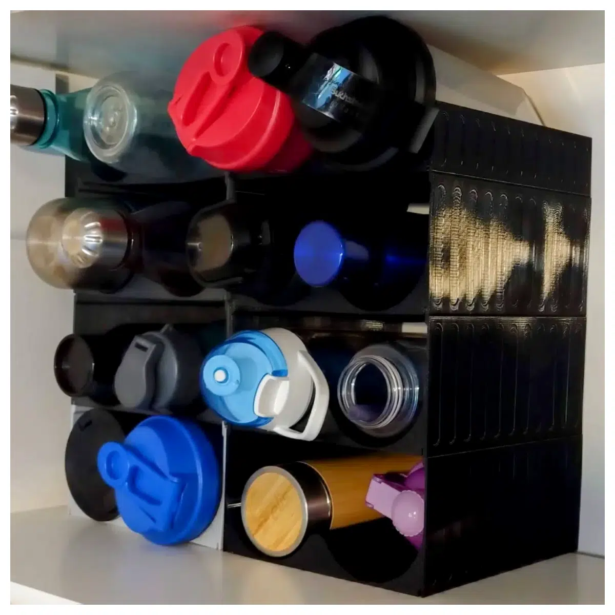 stackable bottle organizer rack for pantry fridge spice jars vertical storage