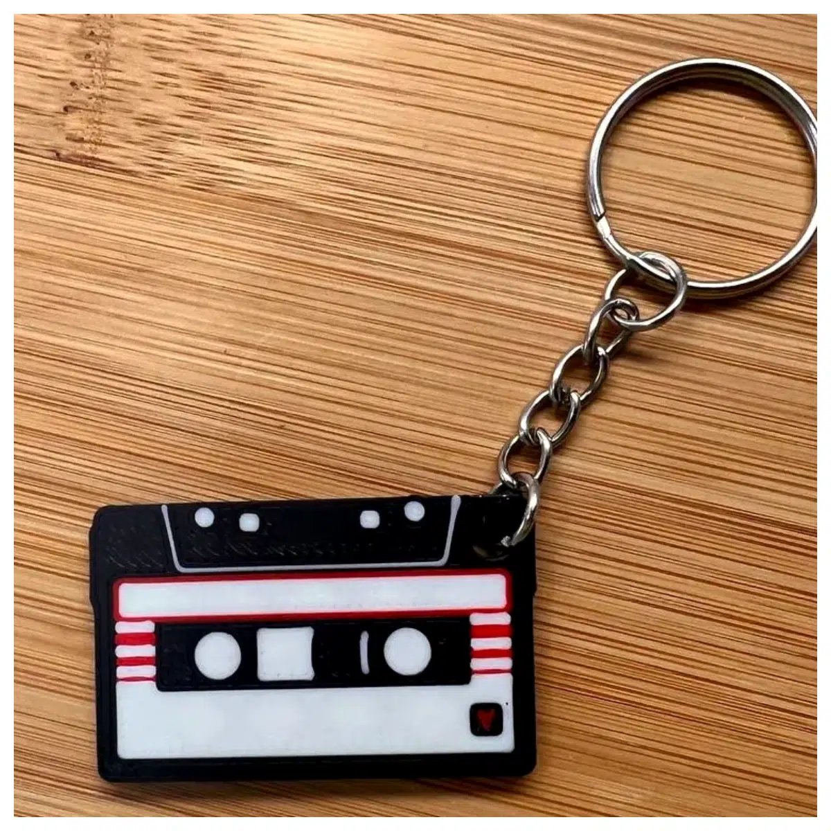 retro cassette tape keychain vintage music lover gift durable carabiner clip for bag backpacks