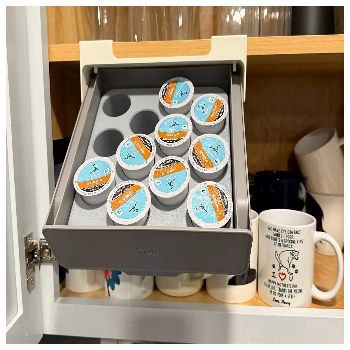 Hanging K Cup Organizer Shelf Coffee Bean Rack Kitchen Wall Mounted Storage Hanging Coffee Holder