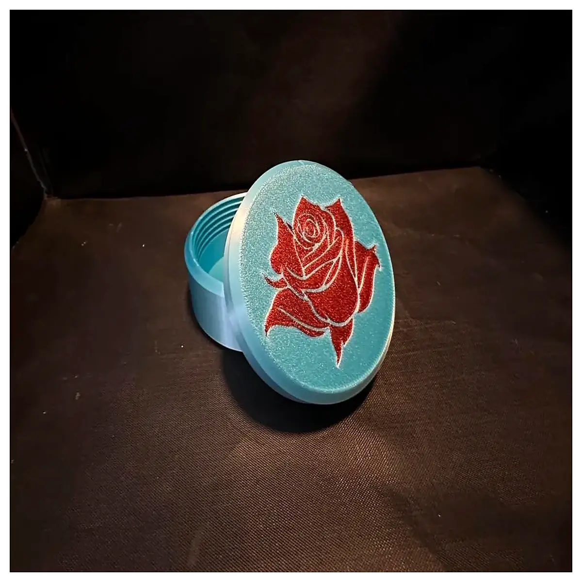 Rose Embedded Threaded Storage Box 75mm Decorative Container Gift Box Creative Storage Organizer