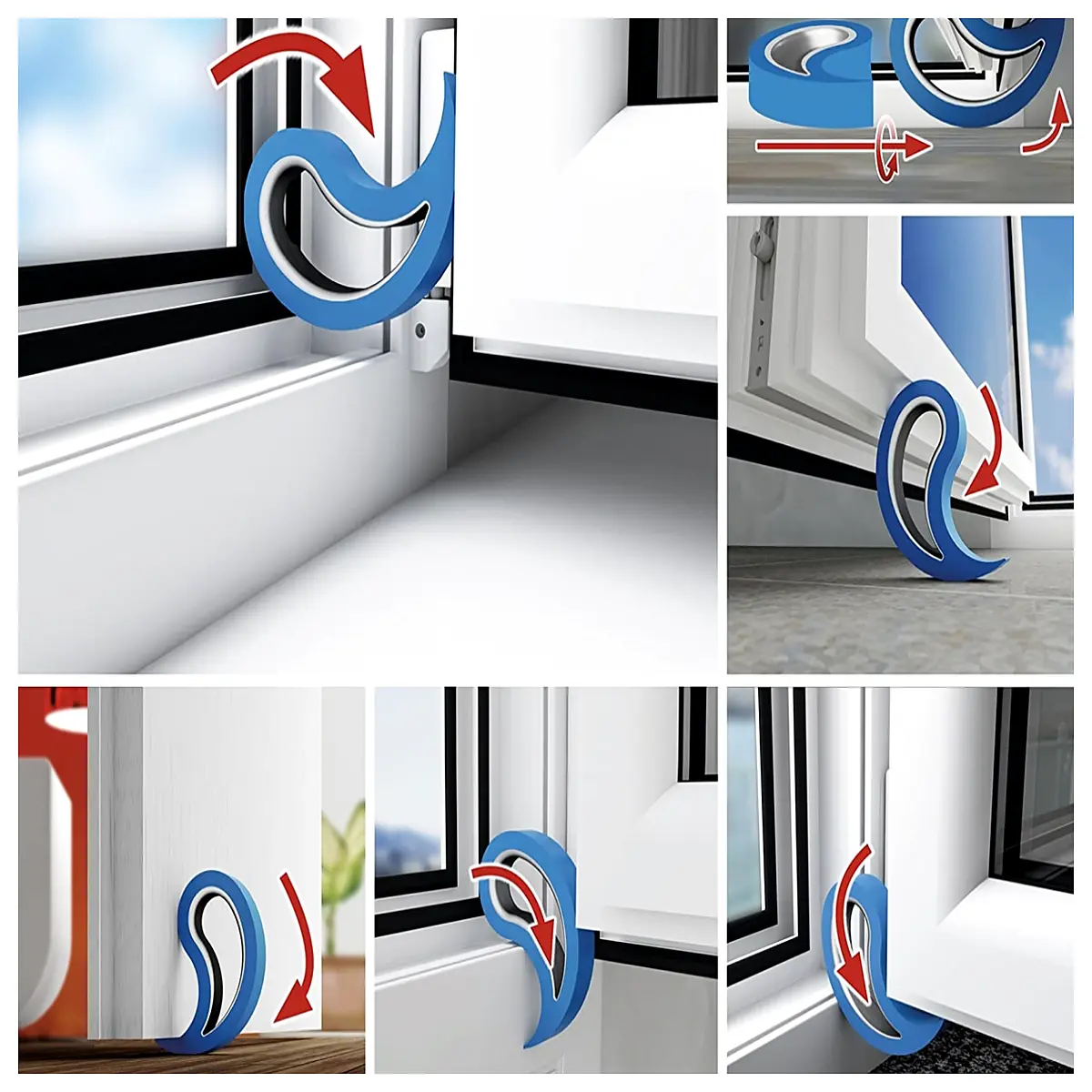 Window Door Seal Weatherstrip Waterproof Soundproof Door Window Accessories Sealant Frame Guard Interior Exterior