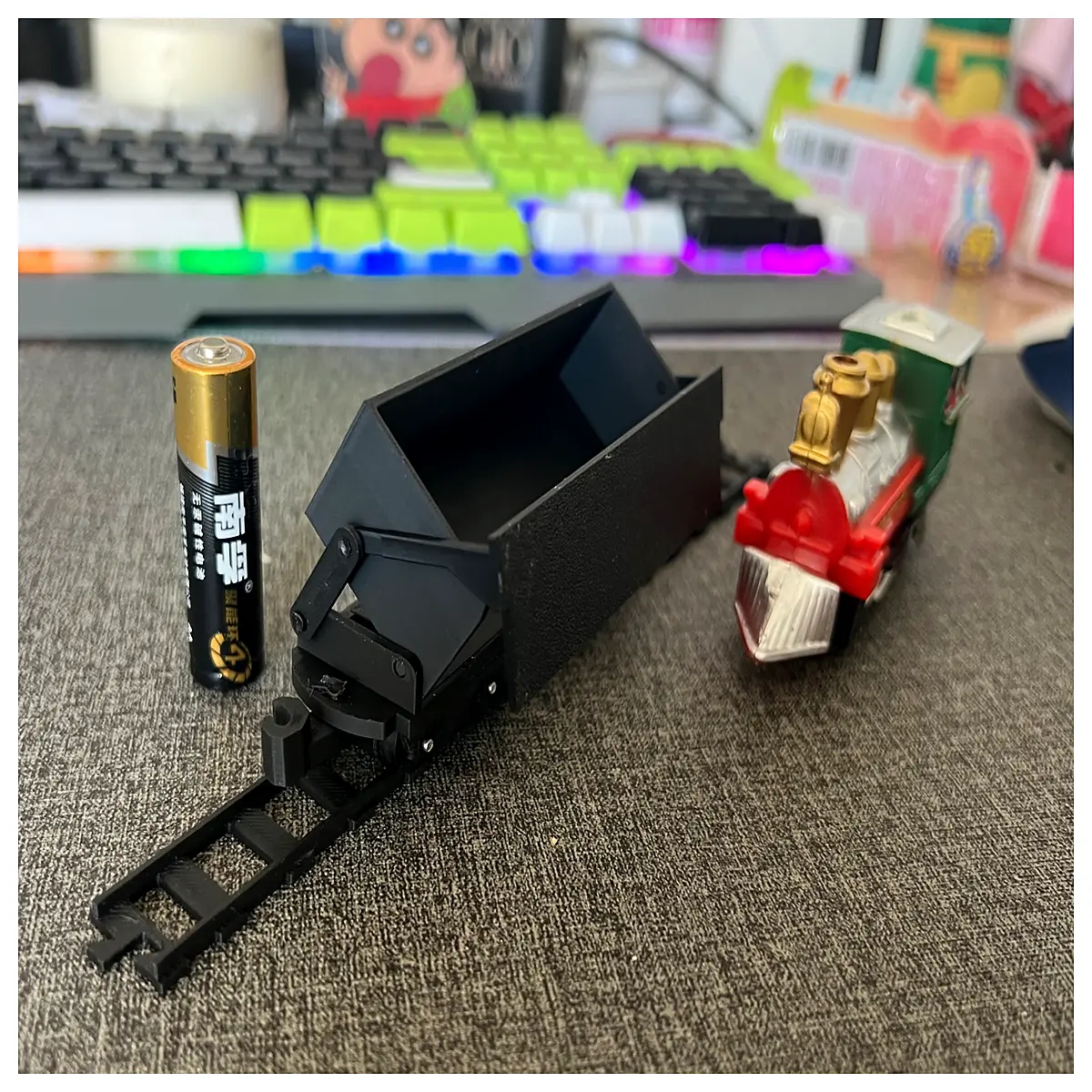 Train Side Flip Wagon Model Toy Railway Model Simulation Train Parts Model Train Assembly Train Track Toys