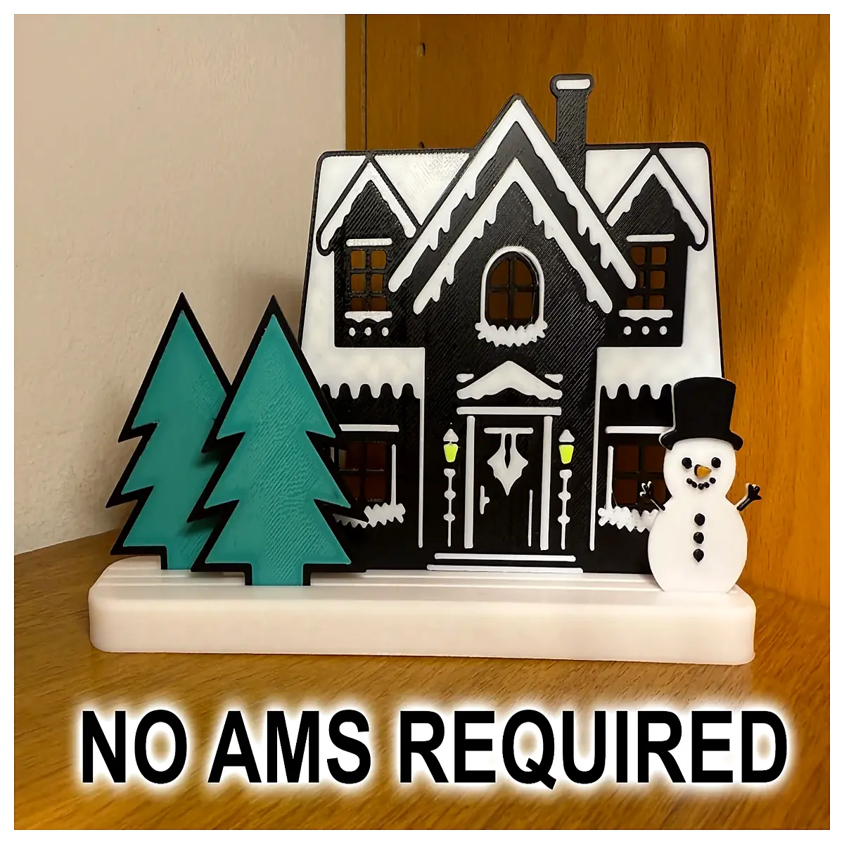 winter cabin aesthetic decor cozy cottagecore room styling rustic wooden house for desk or shelf