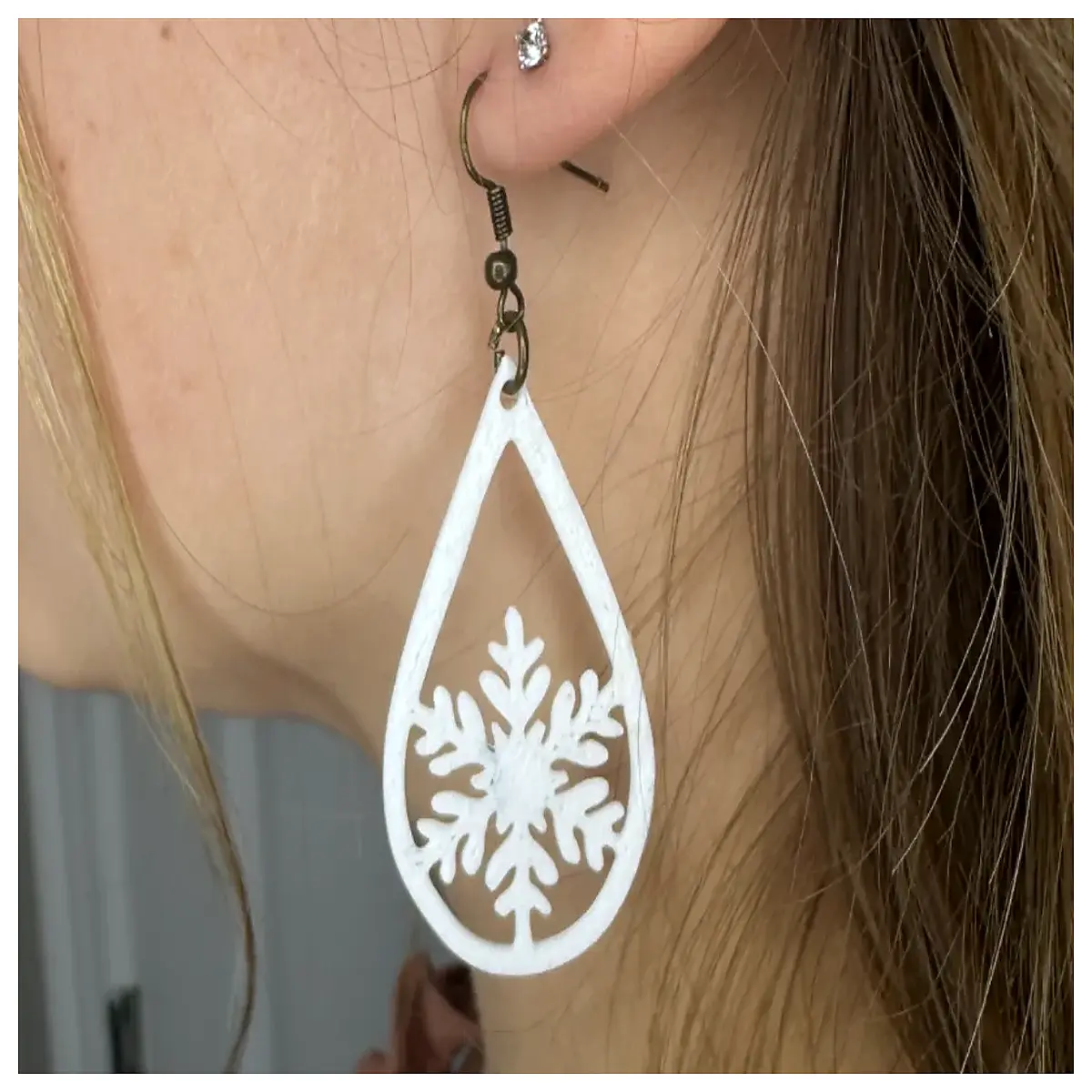 Quick Print Snowflake Earrings DIY Creative Earring Ice Decoration Snowflake Jewelry Accessory Fast Print