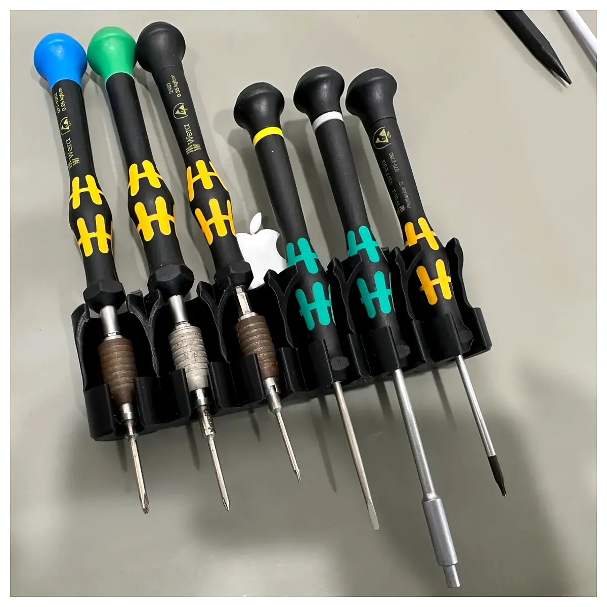 magnetic screwdriver holder rack organizer with zip ties for wall mount tool storage