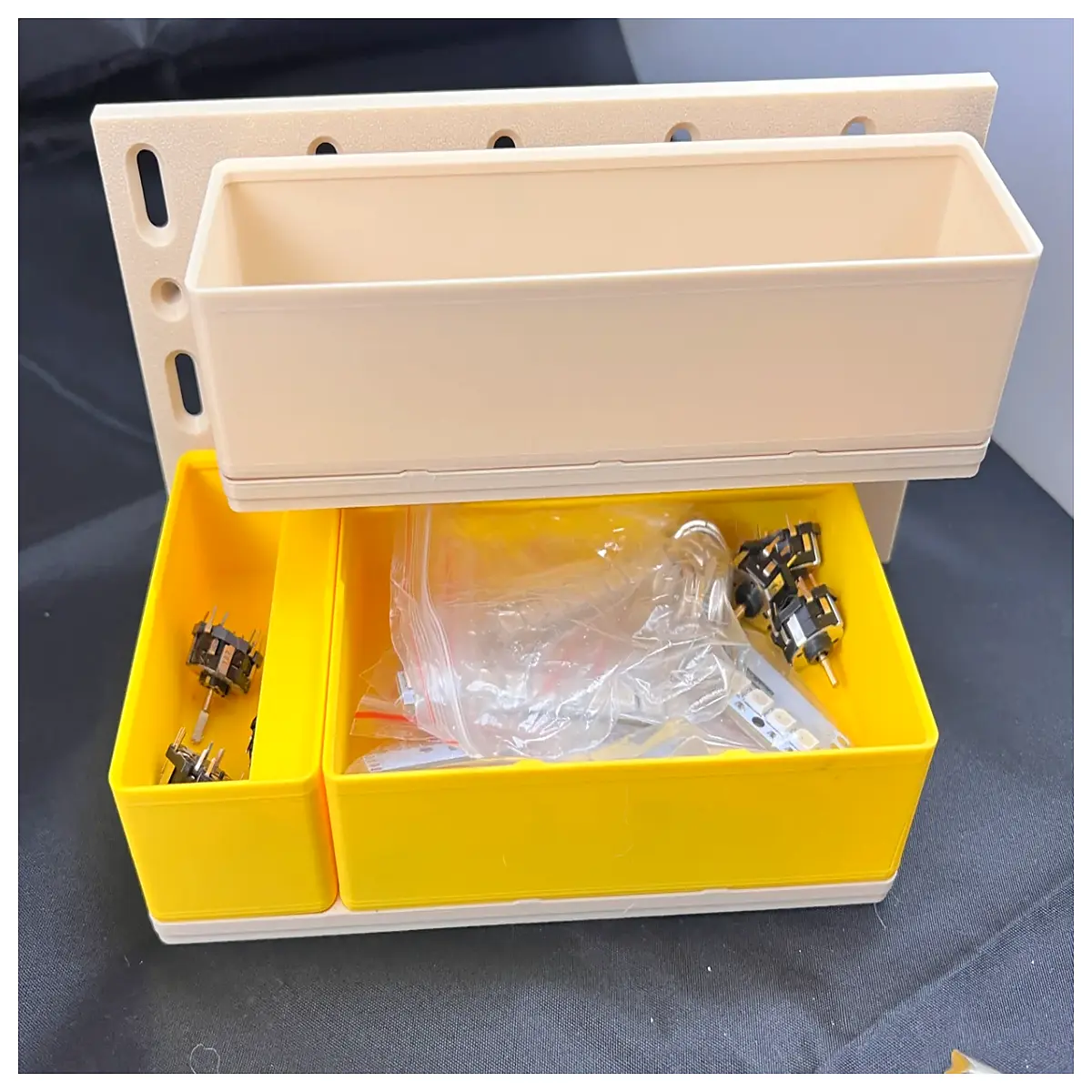 pegboard organizer bins modular storage system for workshop tools hardware parts desktop desk organization