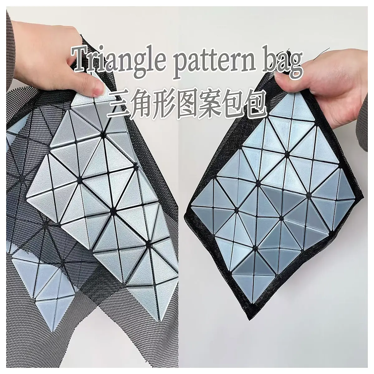 Triangle Pattern Tote Bag Canvas Casual Bag Women s Fashion Shoulder Bag Trendy Design Bag Shopping Commute Bag