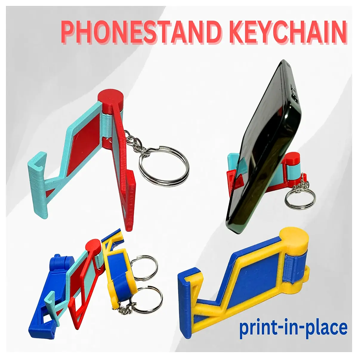 keychain phone holder clip for car keys portable mini ring grip strap for android