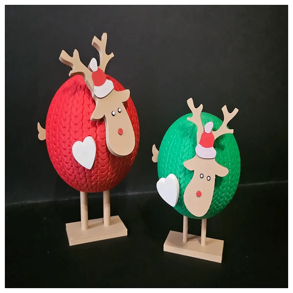 Christmas Knit Reindeer Decoration Felt Reindeer Ornament Festive Xmas Gift Reindeer Accessories