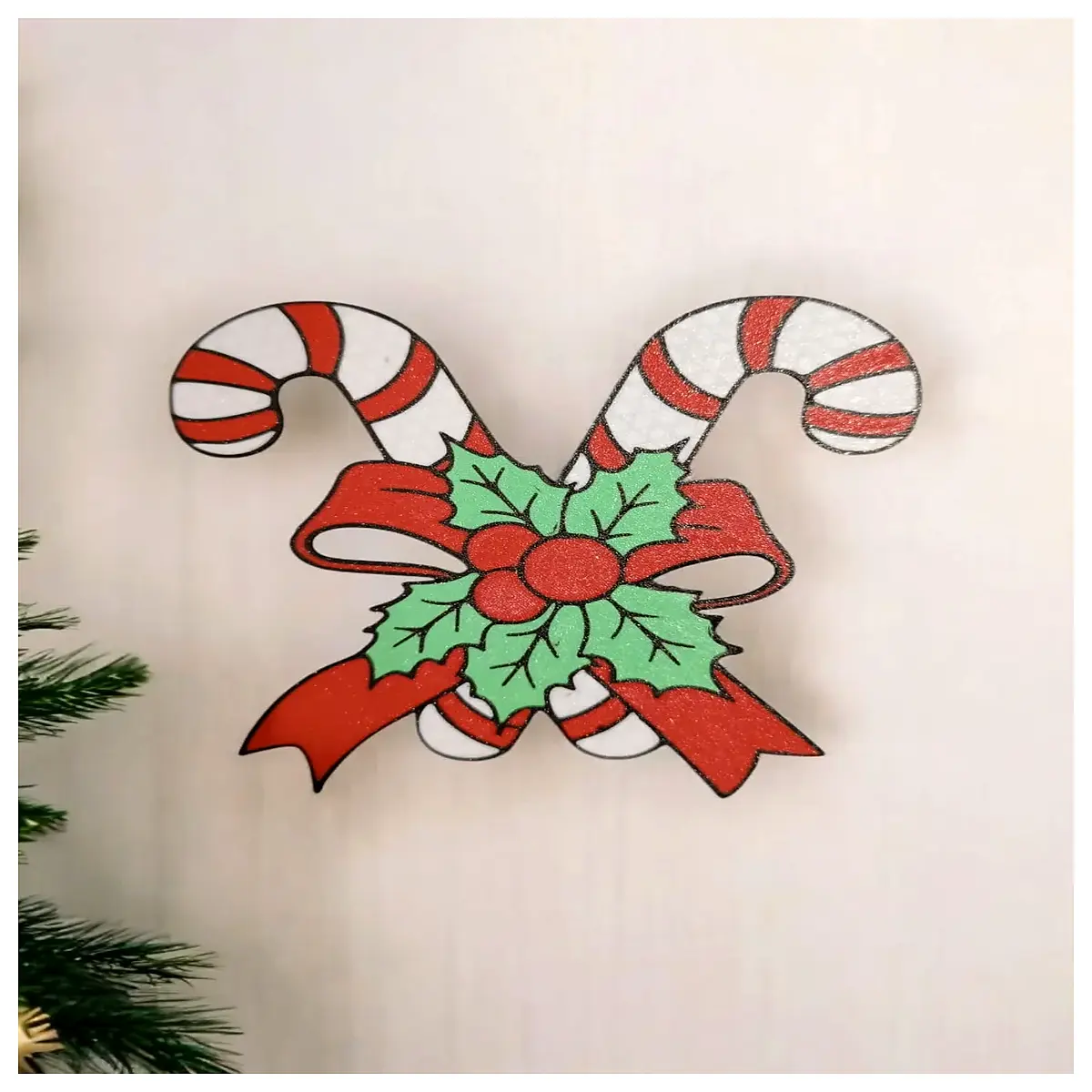 Candy Cane Walking Stick Ornament Festive Walking Stick Decoration Christmas Accessory Holiday Gift Candy Decor Cane Ornament
