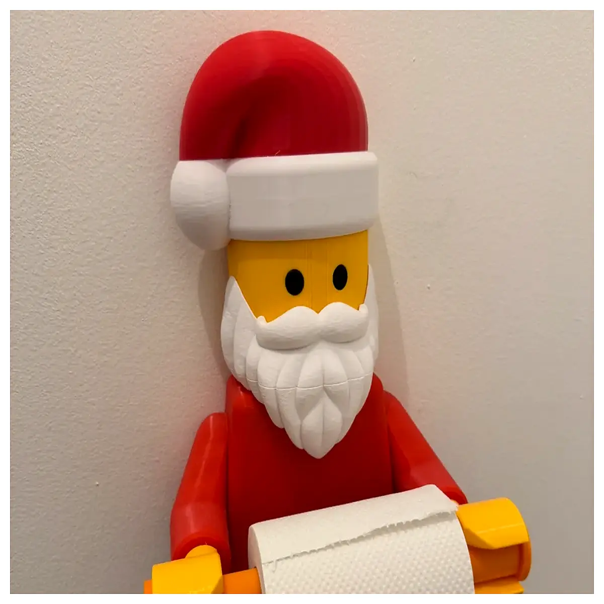 funny brick toilet paper holder with santa hat and beard christmas bathroom decor holiday men novelty tissue roll