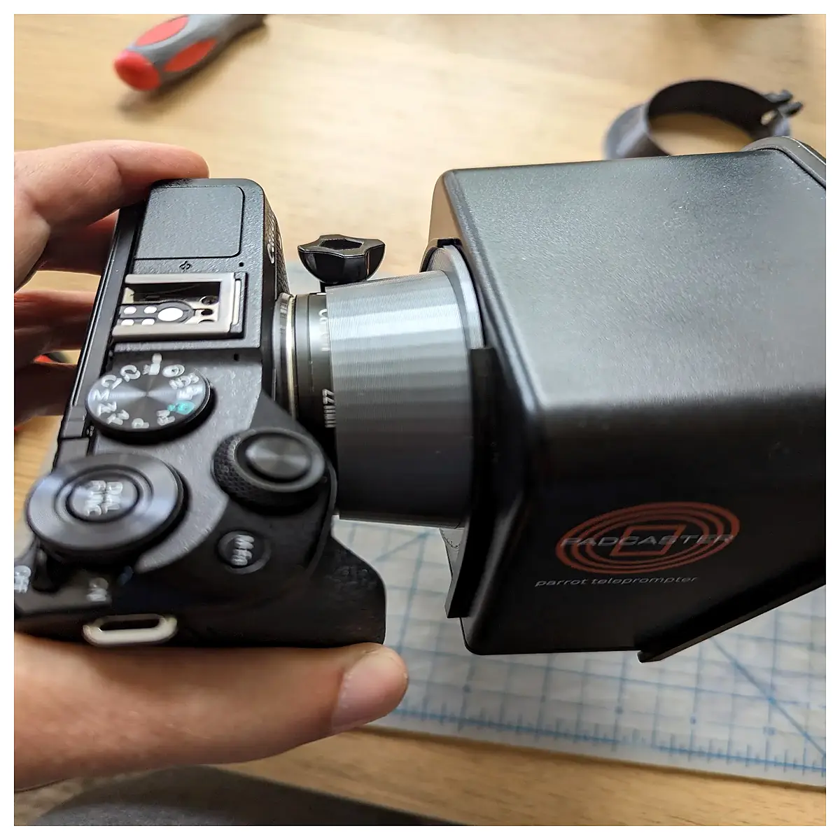 parrot teleprompter lens adapter mount for smartphone camera video recording equipment