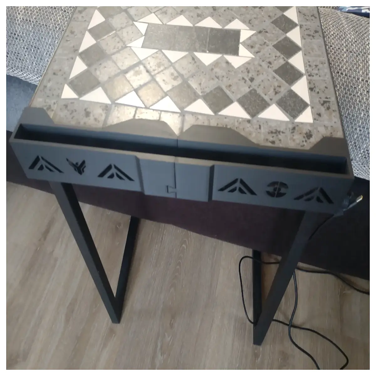 small side table organizer box for living room storage compact desk caddy with compartments for remote control magazines and office supplies