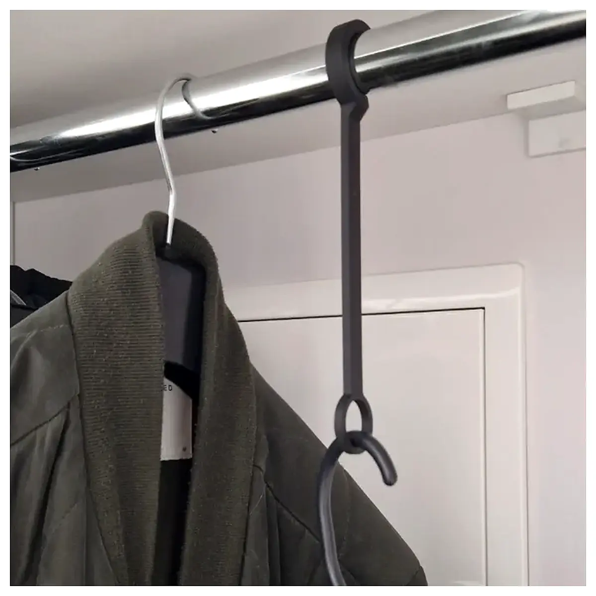 125mm Clothes Hanger Rod Extension Hanging Support Storage Organizer Accessory Bracket Durable Easy Setup