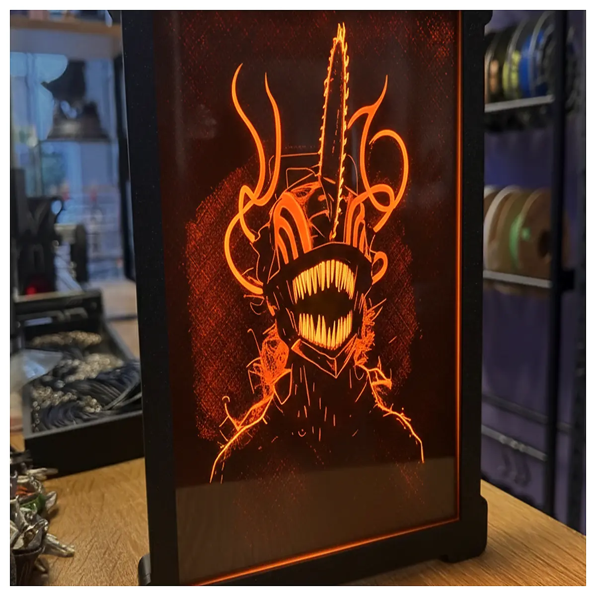 Sawman Neon Frame Decorative Picture Frame Wall Art Neon Sign Photo Frame Anime Collectible Decor