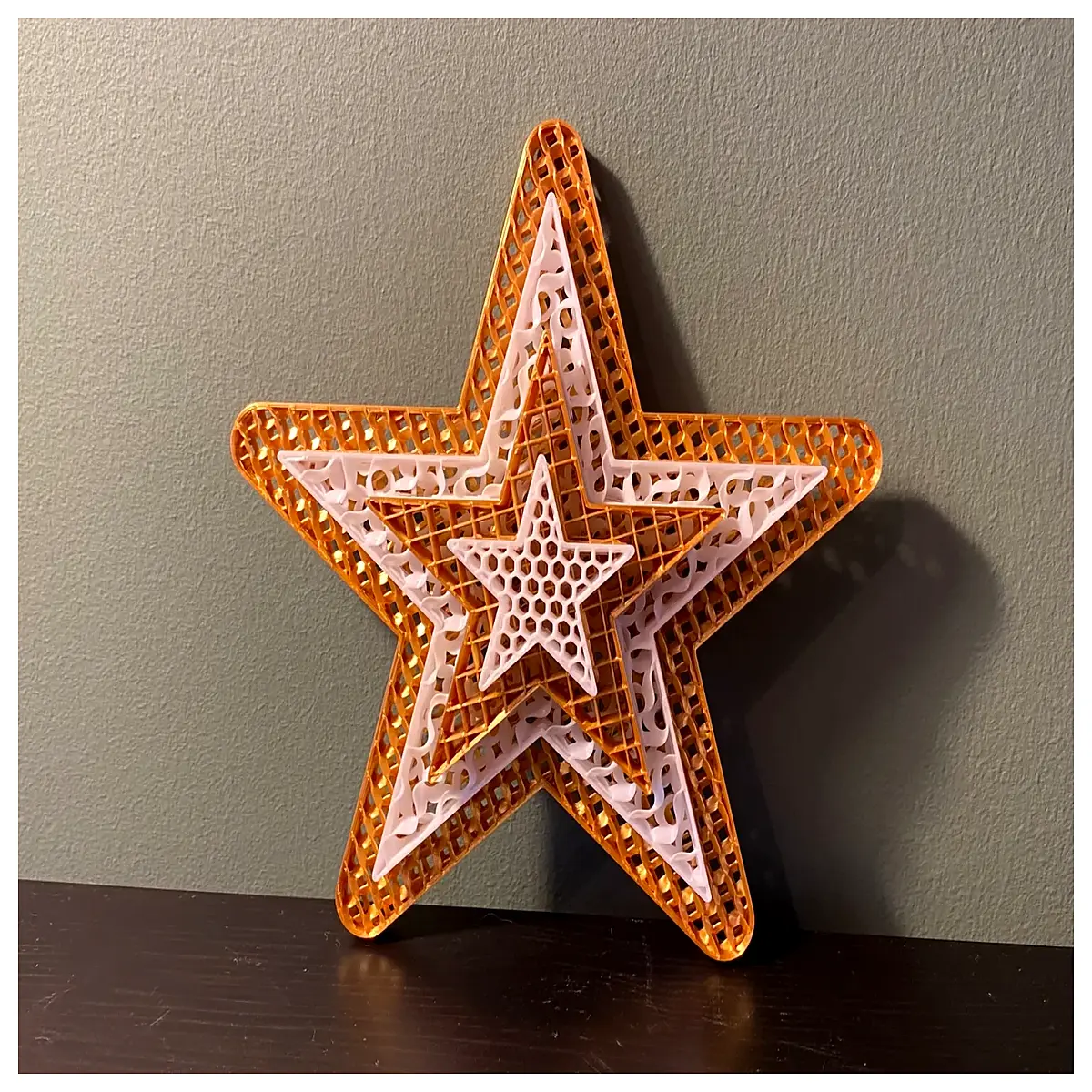 christmas tree star topper fillable hanging ornament gold silver shiny holiday decor