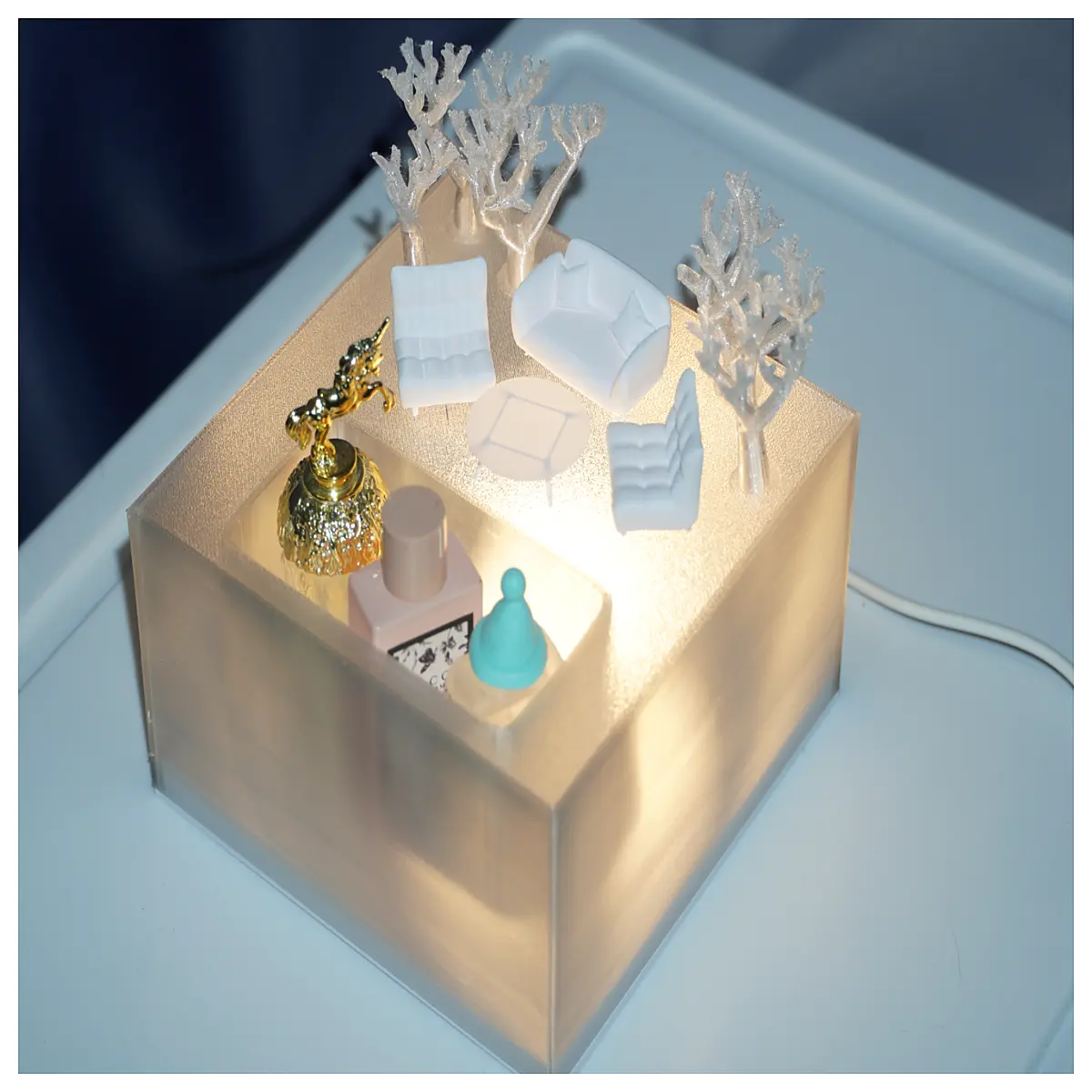 Snow Theme Night Children s Room Decor Sleep Bedroom Toy Storage Box Creative Night Ice Festival Accessories