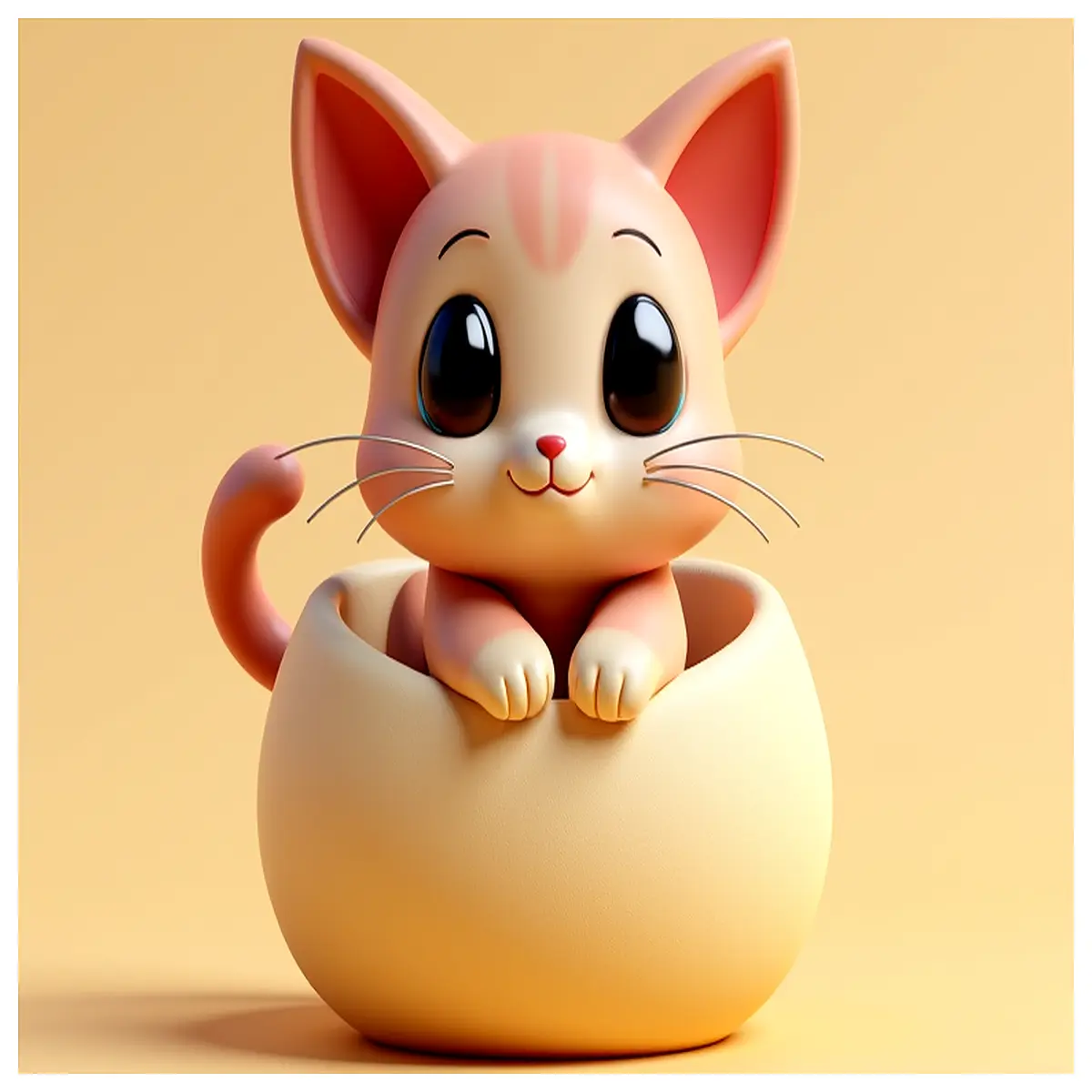 Small Cat Cup Desk Decoration Cat Figurine Pet Gift Creative Ornament Cat Cup