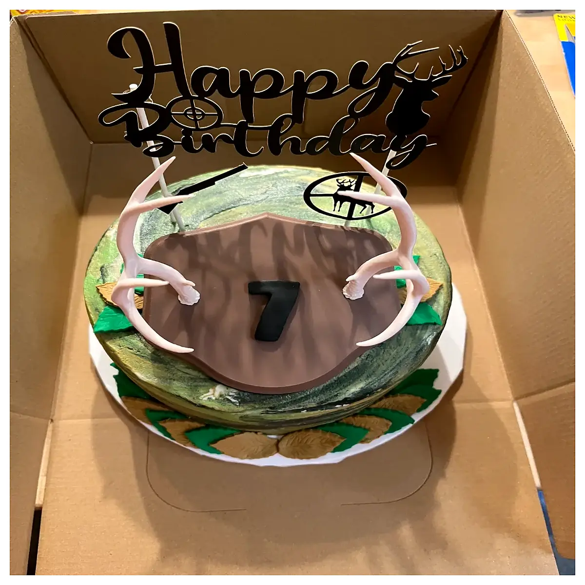 antler cake topper for birthday party rustic woodland deer head decoration wooden antlers cake topper farm animal theme party supplies