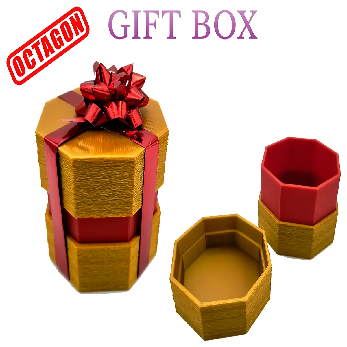 Gift Box Octagonal Shape Festive Gift Box Opening Box Party Packaging Celebration Gift Box Ideal for Birthday Wedding New Year