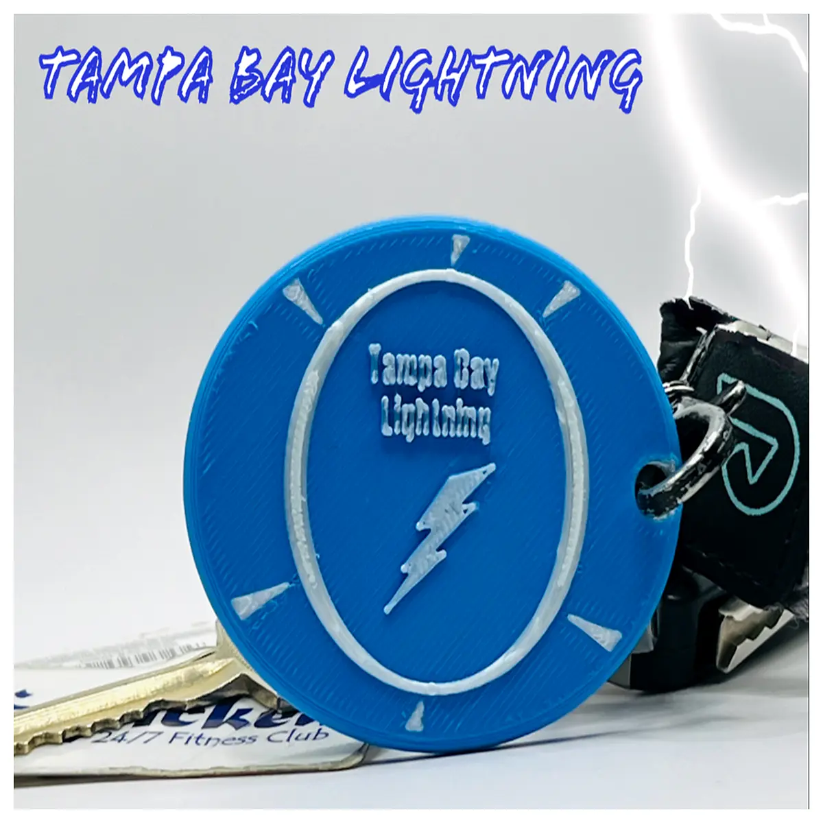 Tampa Bay Lightning Keychain Lightning Bolts Gift Sports Keychain Accessory Team Merchandise Keyring Charm