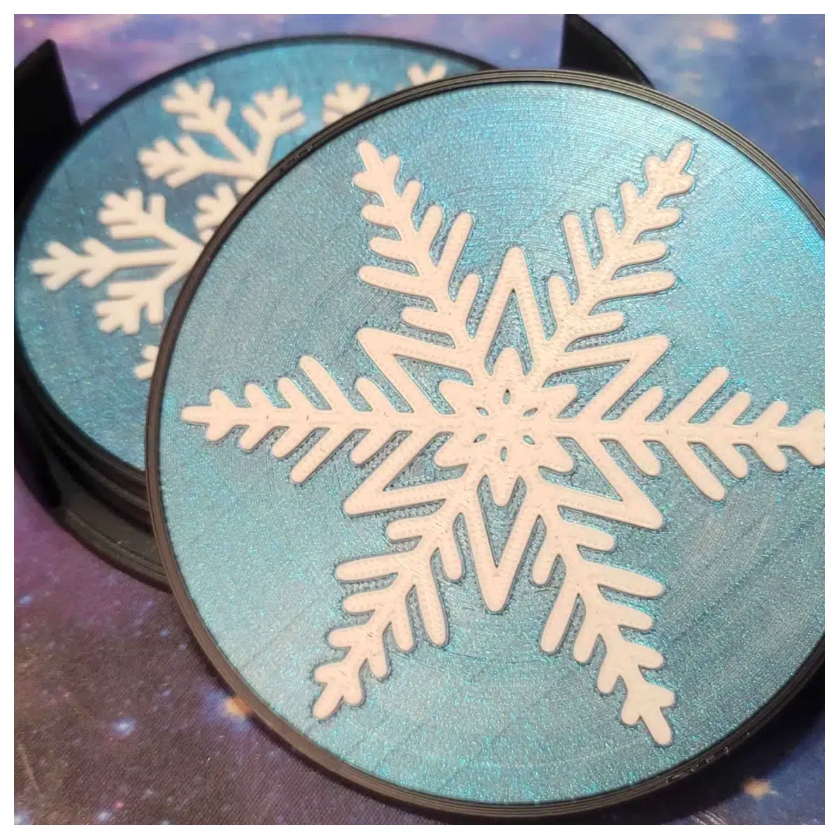 winter snowflake coasters set with holder festive holiday table decor for mugs non slip drink mats christmas party accessories