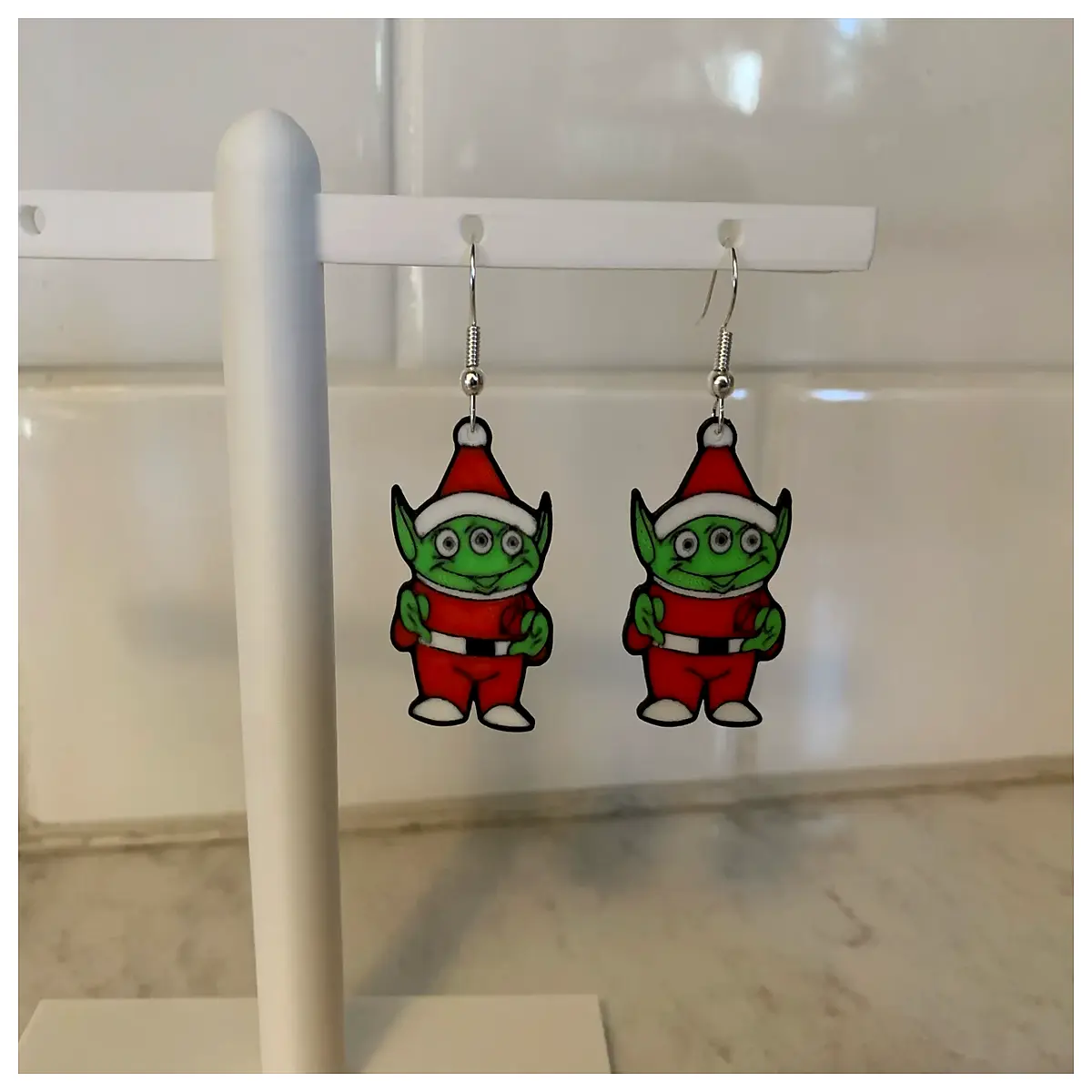 Christmas Alien Earrings Christmas Gift Girls Alien Stud Earrings Festive Accessories