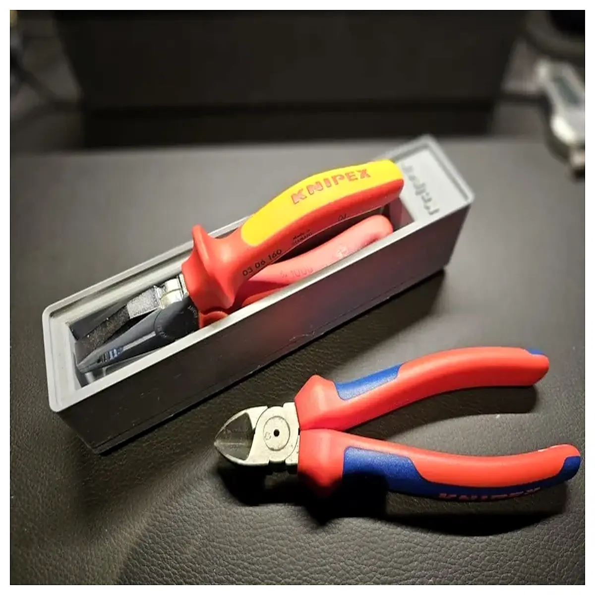 Knipex Multi Tool Box Gridfinity 5x1 Storage Box Organizer Tool Case Electronic Component Parts Box Storage Solution