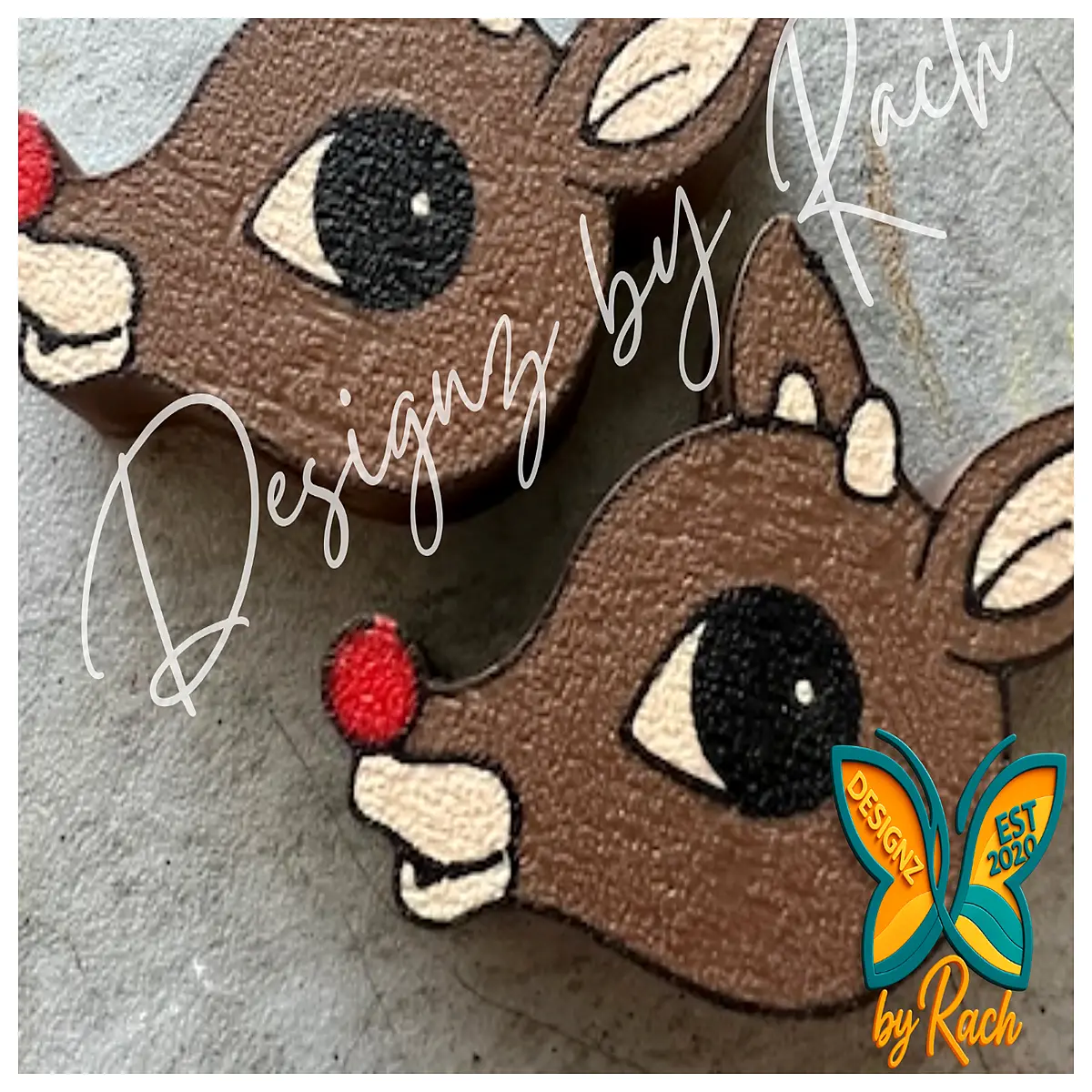 Rudolph Red Nosed Reindeer Drinking Tube Decoration Christmas Ornament Festive Decor Holiday Gift